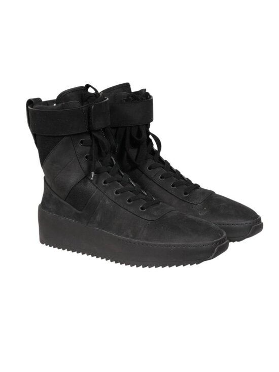 Fear of God Military Sneaker Size IT 42 US 9 Triple Black Suede Nylon High Top main image 12